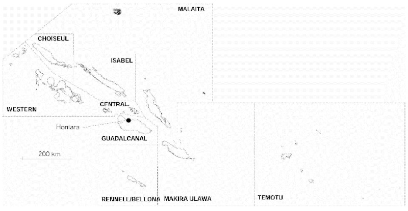 map of south africa showing provinces. Map of the Solomon Islands