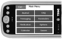 Figure 2. Main Menu screen used to access PocketBuddy applications in 12-point font.