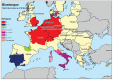 FIGURE SA-6. Map of the distribution of bluetongue throughout Europe as of November 28, 2007.