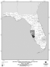 FIGURE 3-8. Laboratory-confirmed and probable cases of cyclosporiasis by Florida county of residence, March–June 2005, Cyclospora outbreak, Florida.