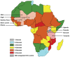 A map showing the distribution of NTDs in Africa and countries with integrated NTD control programs in sub-Saharan Africa