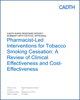 Cover of Pharmacist-Led Interventions for Tobacco Smoking Cessation: A Review of Clinical Effectiveness and Cost-Effectiveness