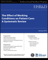 Cover of The Effect of Working Conditions on Patient Care: A Systematic Review