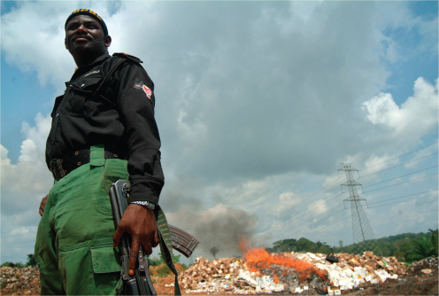 A medicines seizure in Shagamu, Nigeria, 2007.
