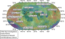 FIGURE 3.9. Potential landing sites (indicated with yellow stars) for lunar science including sample return outlined in the Lunar Science for Landed Missions workshop report.