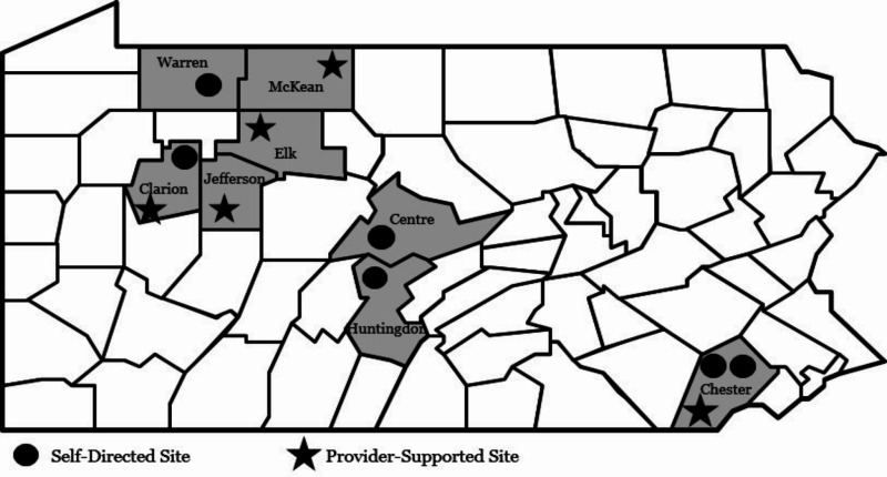 Figure 1. Location of Participating CMHCs.