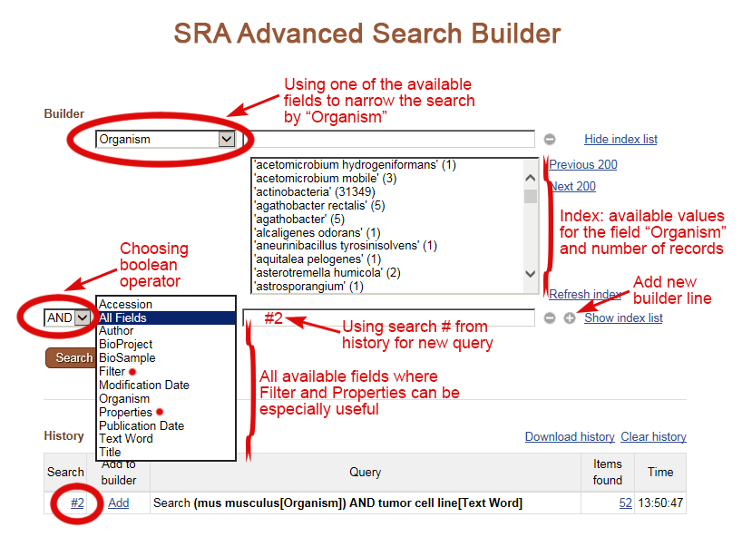 SRA Advanced Search Builder
