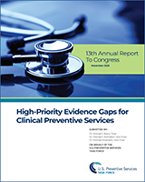 Cover of 13th Annual Report to Congress on High-Priority Evidence Gaps for Clinical Preventive Services