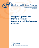 Cover of Surgical Options for Inguinal Hernia: Comparative Effectiveness Review