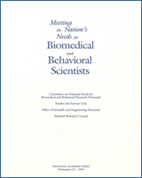 Cover of Meeting the Nation’s Needs for Biomedical and Behavioral Scientists: Summary of the 1993 Public Hearings