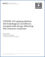 Cover of COVID-19 rapid guideline: dermatological conditions treated with drugs affecting the immune response