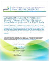 Cover of Evaluating Therapies to Prevent Future Stroke in Patients with Patent Foramen Ovale-Related Strokes — The SCOPE Study
