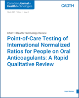 Cover of Point-of-Care Testing of International Normalized Ratios for People on Oral Anticoagulants: A Rapid Qualitative Review