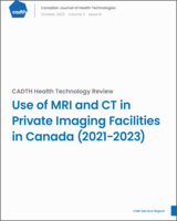 Cover of Use of MRI and CT in Private Imaging Facilities in Canada (2021-2023)