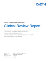 Cover of Clinical Review Report: Tenofovir Alafenamide (Vemlidy)