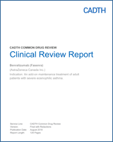 Cover of Clinical Review Report: Benralizumab (Fasenra)