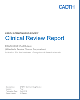 Cover of Clinical Review Report: Edaravone (Radicava)