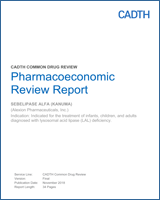 Cover of Pharmacoeconomic Review Report: Sebelipase Alfa (Kanuma)