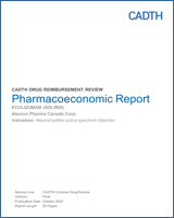 Cover of Pharmacoeconomic Report: Eculizumab (Soliris)