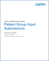 Cover of Patient Group Input Submissions: Eliglustat (Cerdelga)
