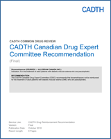Cover of CADTH Canadian Drug Expert Committee Recommendation: Dexamethasone (Ozurdex — Allergan Canada Inc.)