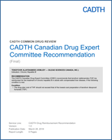 Cover of CADTH Canadian Drug Expert Committee Recommendation: Tenofovir Alafenamide (Vemlidy - Gilead Sciences Canada, Inc.)