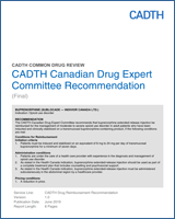 Cover of CADTH Canadian Drug Expert Committee Recommendation: Buprenorphine (Sublocade — Indivior Canada Ltd.)