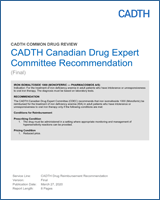 Cover of CADTH Canadian Drug Expert Committee Recommendation: Iron Isomaltoside 1000 (Monoferric — Pharmacosmos A/S)
