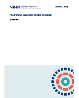 Cover of Programme Grants for Applied Research