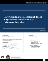 Cover of Care Coordination Models and Tools: A Systematic Review and Key Informant Interviews