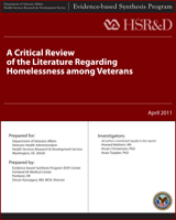 Cover of A Critical Review of the Literature Regarding Homelessness Among Veterans